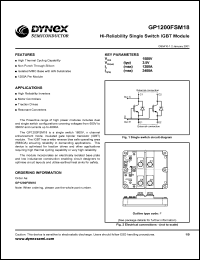 GP1200FSM18 datasheet: 1800V Hi-reliability single switch IGBT module GP1200FSM18