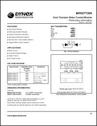 MP02TT200-16 datasheet: 1600V dual thyristor water cooled module MP02TT200-16