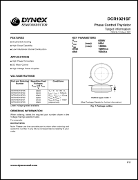 DCR1021SF65 datasheet: 6500V phase control thyristor DCR1021SF65