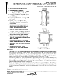 TIBPAL22V10-15BCFN datasheet:  HIGH-PERFORMANCE IMPACT-X(TM) PROGRAMMABLE ARRAY LOGIC TIBPAL22V10-15BCFN