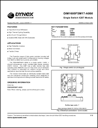 DIM1600FSM17-A000 datasheet: 1700V single switch IGBT module DIM1600FSM17-A000