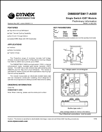 DIM800FSM17-A000 datasheet: 1700V single switch IGBT module DIM800FSM17-A000