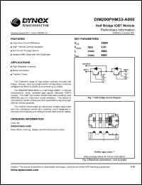 DIM200PHM33-A000 datasheet: 3300V half bridge IGBT module DIM200PHM33-A000