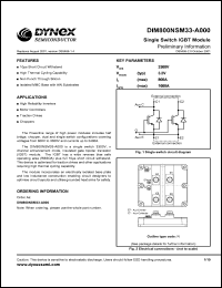 DIM800NSM33-A000 datasheet: 3300V single switch IGBT mudule DIM800NSM33-A000