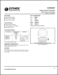 DCR840F46 datasheet: 4600V phase control thyristor DCR840F46