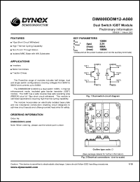 DIM800DDM12-A000 datasheet: 1200V dual switch IGBT module DIM800DDM12-A000