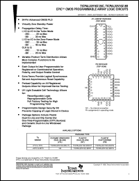 TICPAL22V10Z-25CNT datasheet:  EPIC(TM) CMOS PROGRAMMABLE ARRAY LOGIC CIRCUITS TICPAL22V10Z-25CNT