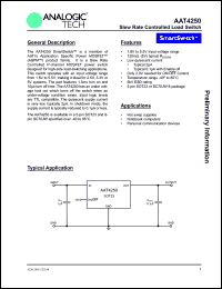 AAT4250IGY-T1 datasheet:  Slew rate controlled load switch AAT4250IGY-T1