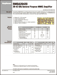 RMDA20420 datasheet: 20-42 GHz general purpose amplifier MMIC RMDA20420