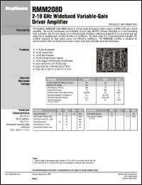 RMM2080 datasheet: 2-18 GHz Wideband variable-gain driver amplifier RMM2080