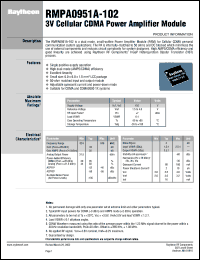 RMPA0951A-102 datasheet: 3V cellular CDMA power amplifier module RMPA0951A-102