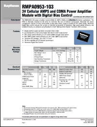RMPA0953-103 datasheet: 3V cellular AMPS and CDMA power amplifier module RMPA0953-103