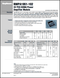 RMPA1951-102 datasheet: 3V PCS CDMA power amplifier module RMPA1951-102