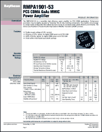 RMPA1901-53 datasheet: PCS CDMA GaAs power amplifier MMIC RMPA1901-53