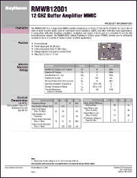 RMWB12001 datasheet: 12 GHz buffer amplifier MMIC RMWB12001