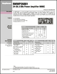 RMWP26001 datasheet: 24-26.5 GHz power amplifier MMIC RMWP26001