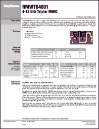 RMWT04001 datasheet: 4-12 GHz tripler MMIC RMWT04001