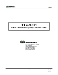 TC6216M datasheet: 16-port 10/100 unmanaged QoS ethernet switch TC6216M