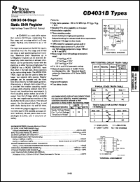 CD4031BPWR datasheet:  CMOS 64-STAGE STATIC SHIFT REGISTER CD4031BPWR