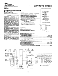 CD4094BNSR datasheet:  CMOS 8-STAGE SHIFT-AND-STORE BUS REGISTER CD4094BNSR