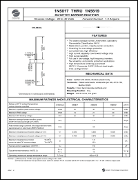1N5819 datasheet: 40 V, 1.0 A schottky barrier rectifier 1N5819