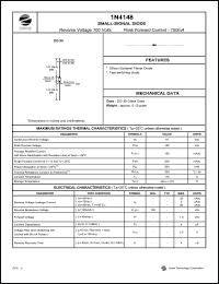 1N4148 datasheet: 100 V, 150 mA small-signal diode 1N4148