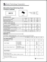 BAV70 datasheet: 70 V,  monolithic dual switching diode common cathode BAV70