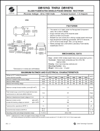 DB101G datasheet: 50 V,  1A glass passivated single-phase bridge rectifier DB101G