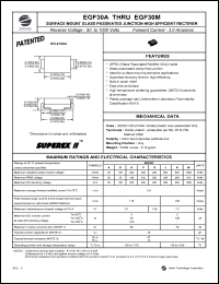 EGF30M datasheet: 1000 V,  3A surface mount glass passivated junction high efficient rectifier EGF30M