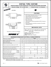 EGF30J datasheet: 600 V,  3A surface mount glass passivated junction high efficient rectifier EGF30J