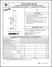 GP15M datasheet: 1000 V,  1.5 A sintered glass passivated junction rectifier GP15M