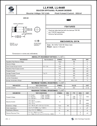 LL4148 datasheet: 100 V,  500mA silicon epitaxial planar diode LL4148