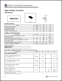 MMBT5401 datasheet: 150 V, high voltage transistor PNP silicon MMBT5401