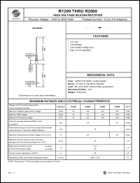 R1200 datasheet: 50 V, 0.5 A high voltage silicon rectifier R1200