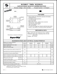 SCD5819 datasheet: 40 V, 1 A surface mount schottky barrier rectifier SCD5819