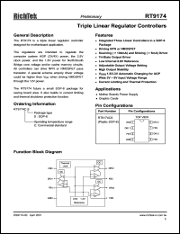 RT9174CS datasheet: 2.4V triple linear regulator controller RT9174CS