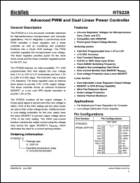 RT9228CS datasheet: Advanced PWM and dual fixed linear power controller RT9228CS