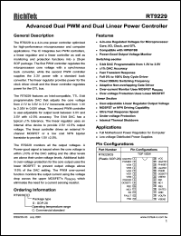 RT9229CS datasheet: Advanced dual PWM and dual linear power controller RT9229CS