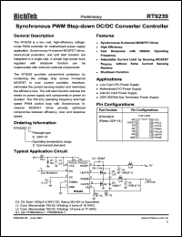RT9239CS datasheet: Synchronous PWM step-down DC/DC converter controller RT9239CS