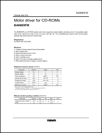 BA6665FM datasheet: Motor driver for CD-ROMs BA6665FM