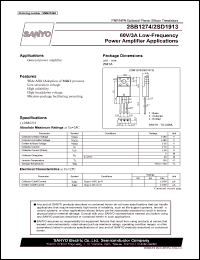 2SD1913 datasheet: 60V/3A low-frequency power amplifier applications 2SD1913