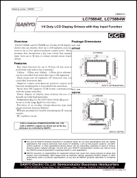 LC75884E datasheet: 1/4 duty LCD display driver with key input function LC75884E