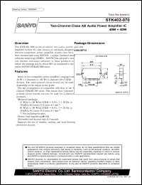 STK402-070 datasheet: Two-channel class AB audio power amplifier IC STK402-070