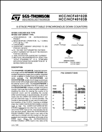 HCC40102B datasheet: 8-stage presettable synchronous down counter HCC40102B