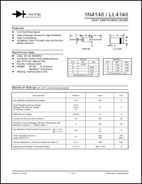 1N4148-T3 datasheet: Fast switching diode 1N4148-T3