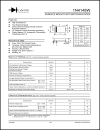 1N4148W-T3 datasheet: 75V surface mount fast switching diode 1N4148W-T3