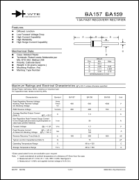 BA159-TB datasheet: 1.0A fast recovery rectifier BA159-TB