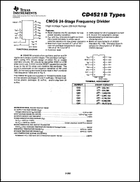 CD4521BPWR datasheet:  CMOS 24-STAGE FREQUENCY DIVIDER CD4521BPWR