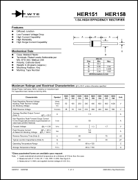 HER151-TB datasheet: 50V, 1.0A high efficiency rectifier HER151-TB