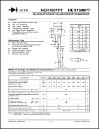 HER1601PT datasheet: 50V, 16A high efficiency glass passivated rectifier HER1601PT